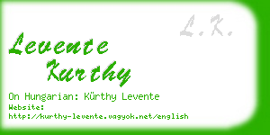 levente kurthy business card